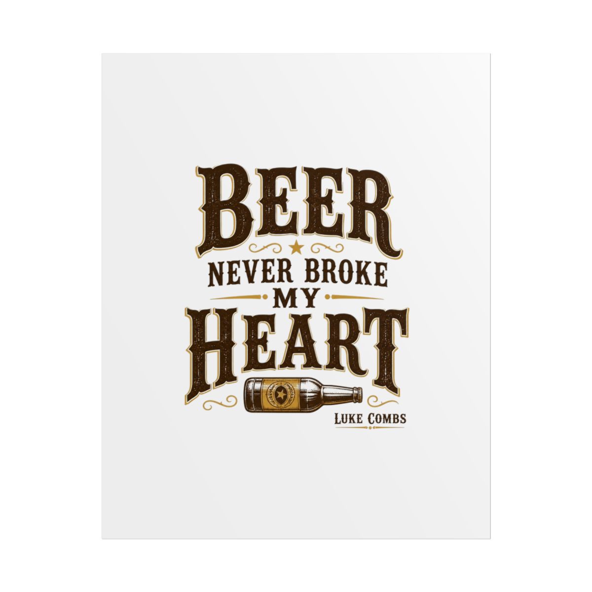 Luke Combs "Beer Never Broke My Heart" Poster - Official Posters & Wall Art merchandise