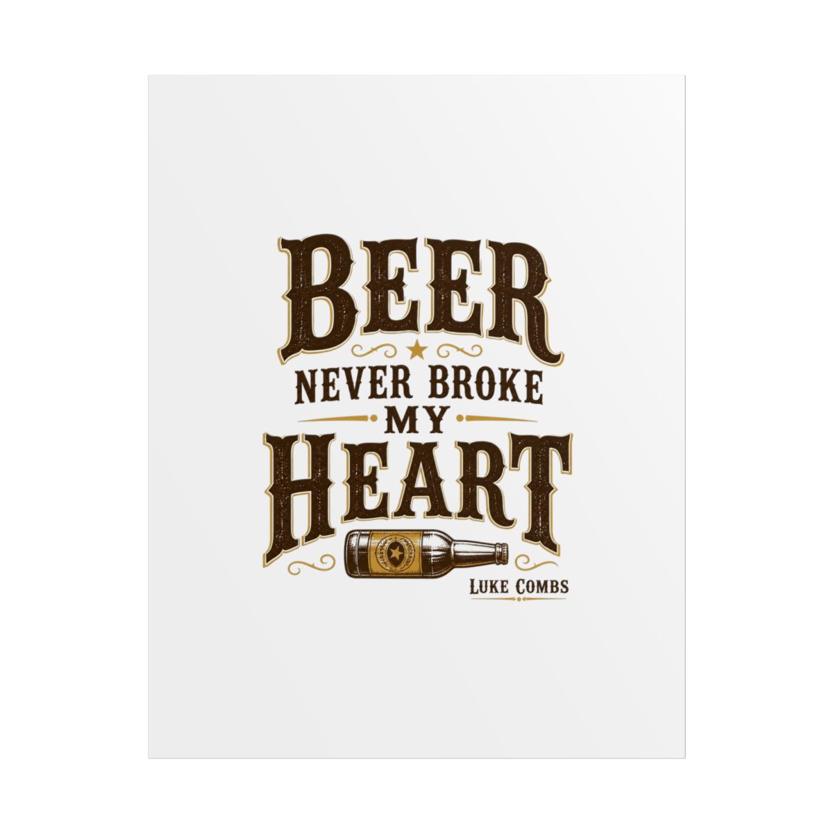 Luke Combs "Beer Never Broke My Heart" Poster - alternate angle 1, merchandise