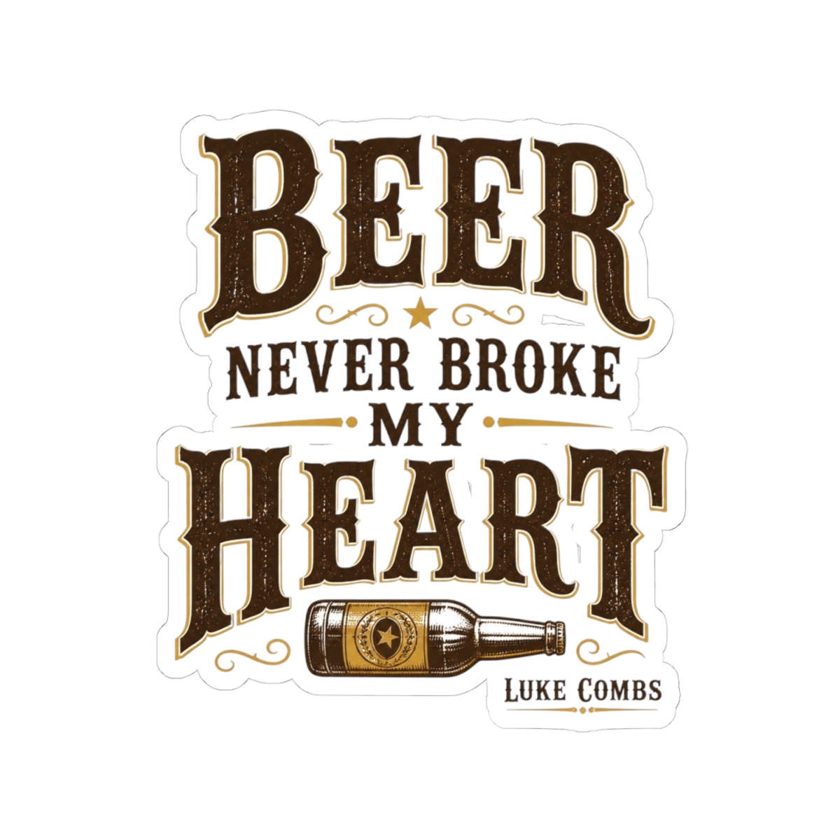 Luke Combs "Beer Never Broke My Heart" Sticker - alternate angle 2, merchandise