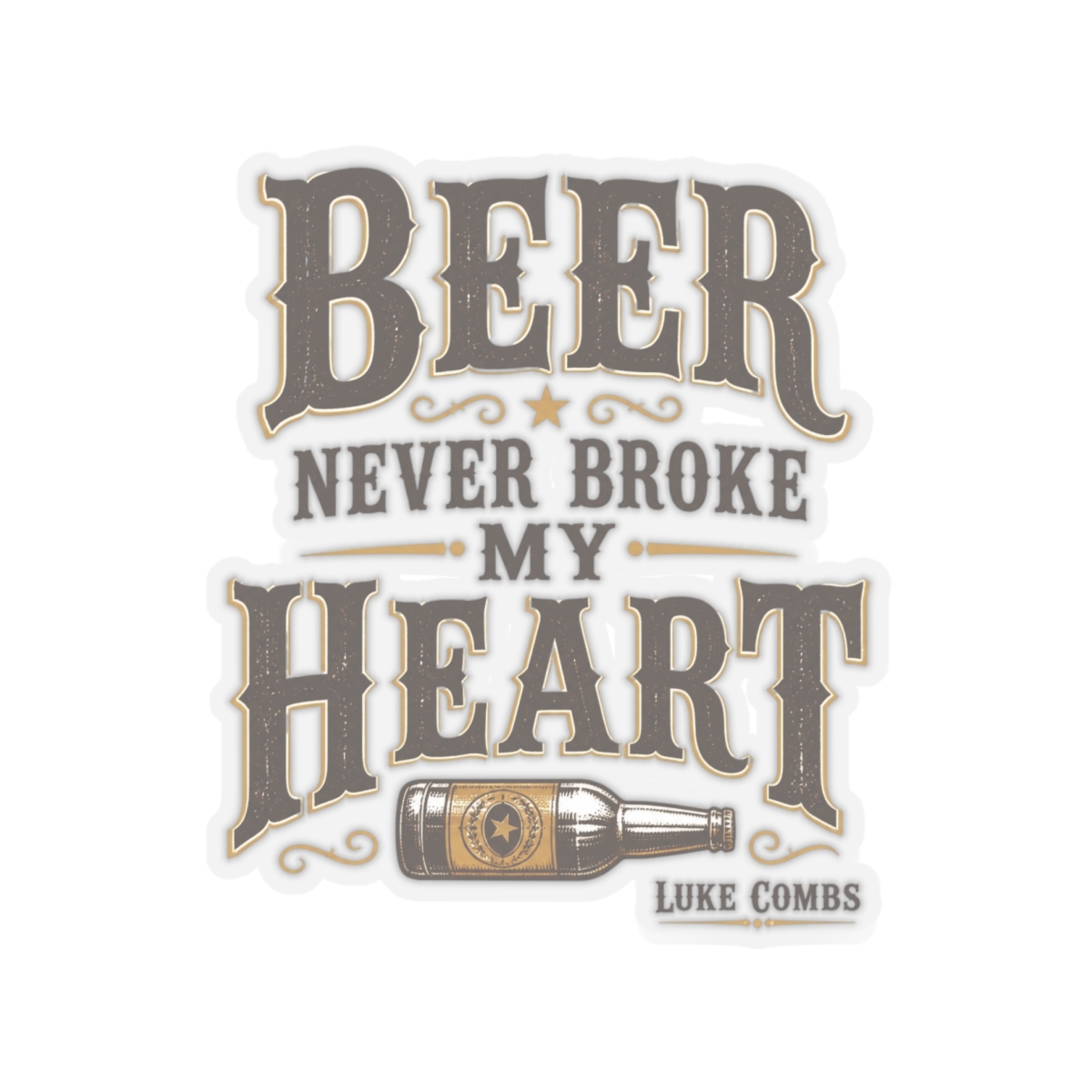 Luke Combs "Beer Never Broke My Heart" Sticker