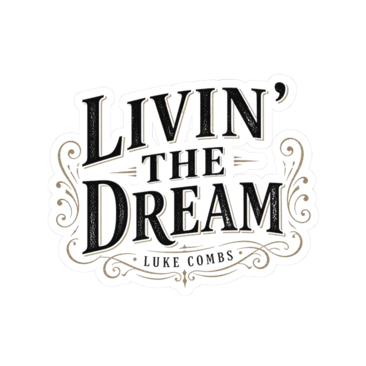 Luke Combs "Livin" Sticker - Official Stickers merchandise
