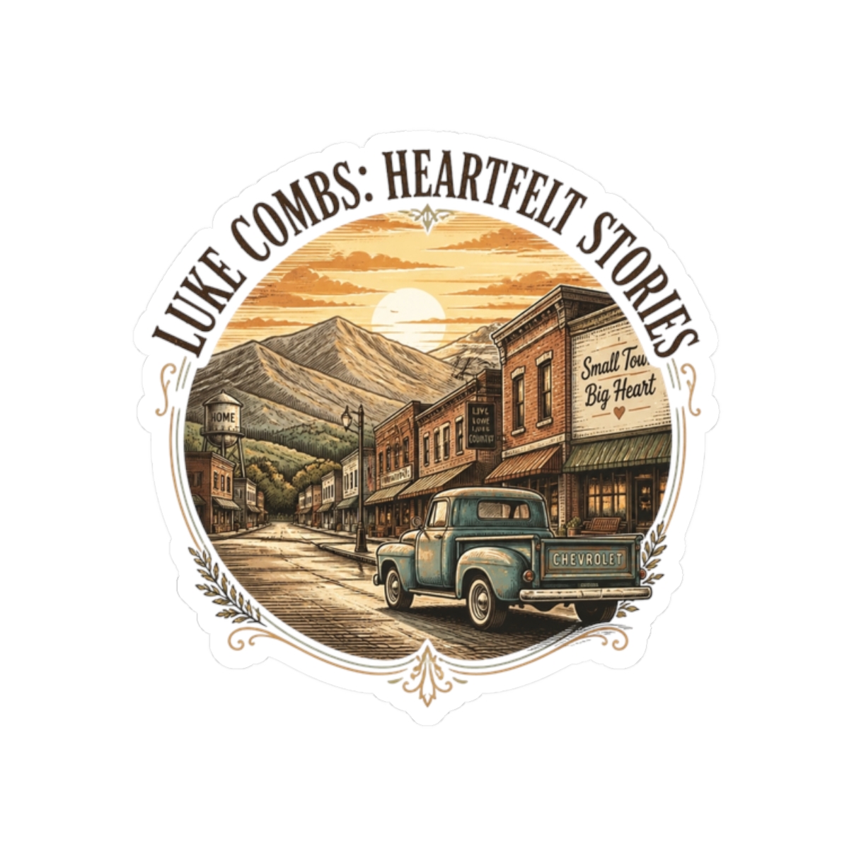 Luke Combs "Luke Combs: Heartfelt Stories" Sticker - Official Stickers merchandise