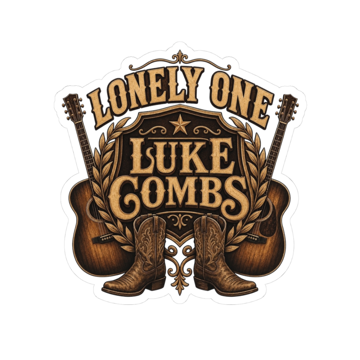 Luke Combs "Lonely One" Sticker - alternate angle 1, merchandise