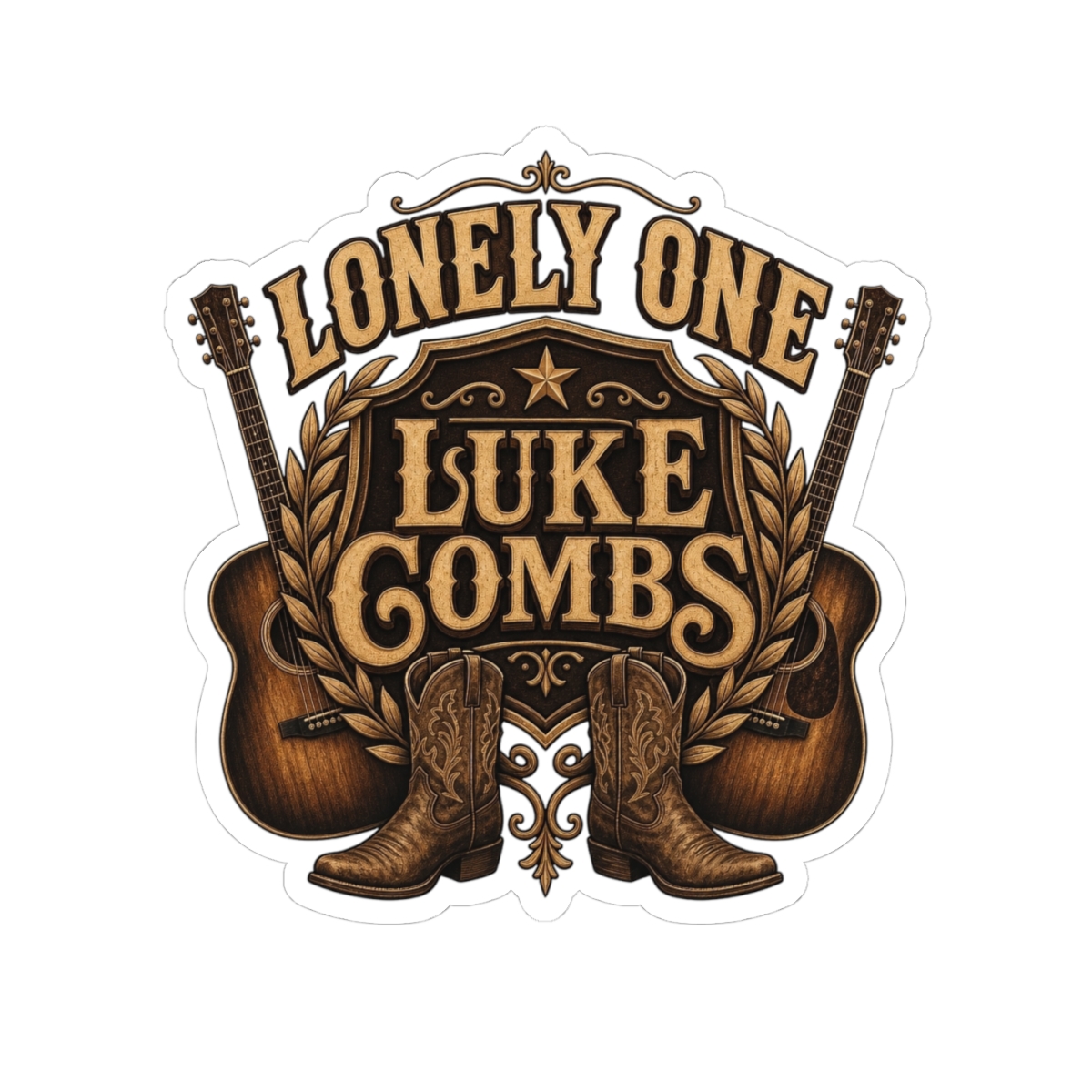 Luke Combs "Lonely One" Sticker - alternate angle 2, merchandise